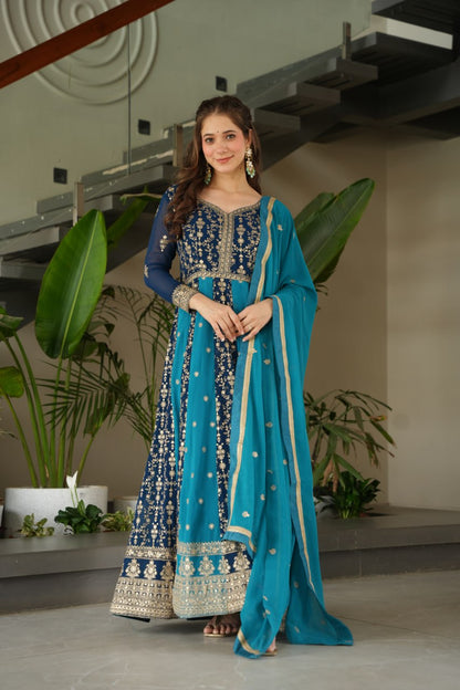 Designer Gown-Dupatta Collection | Zari & Sequin Embroidery