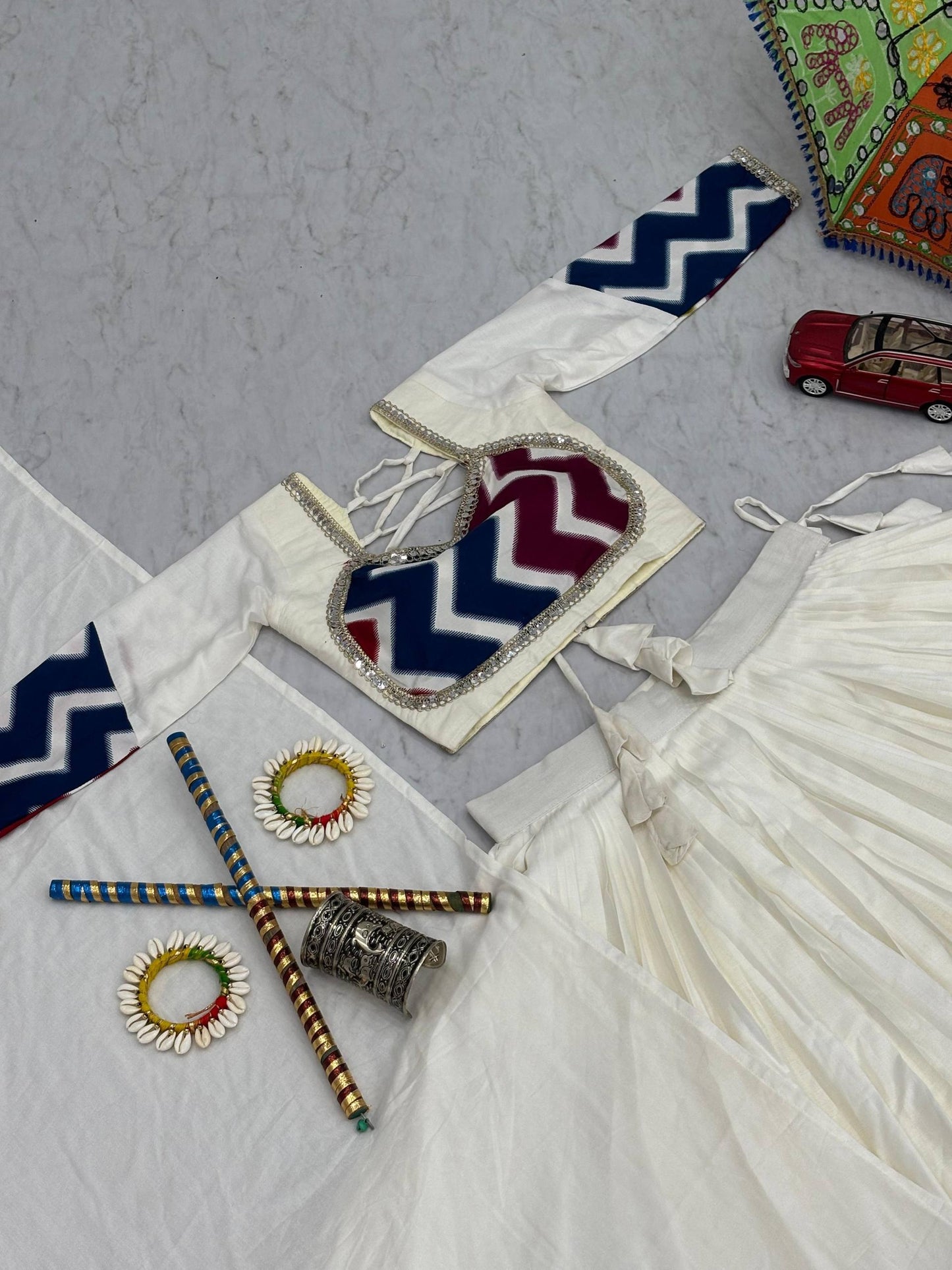 Navratri Special Pure Cotton Lehenga Choli Set with 6-Meter Flair, Fully Stitched Comfort Fit