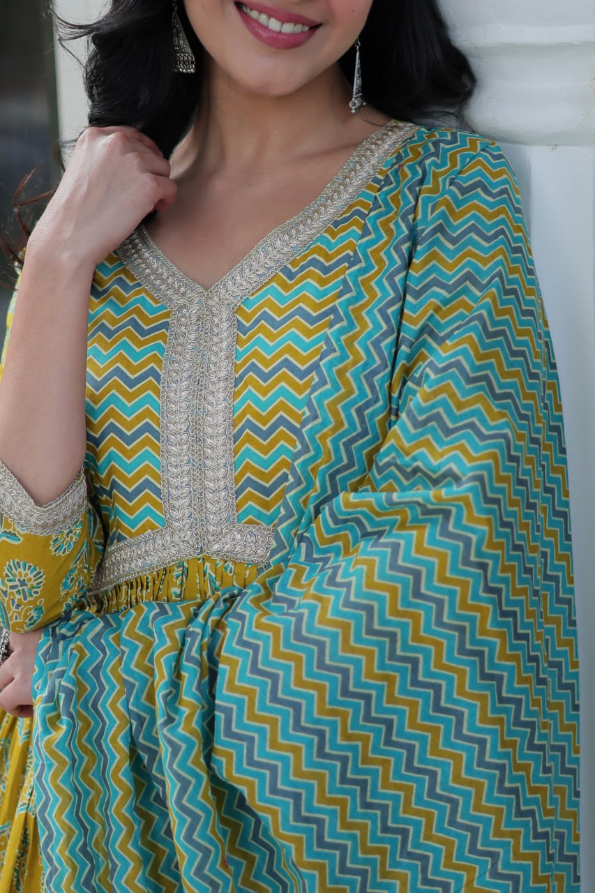 Premium Pure Cotton Kurti Set with Pant & Dupatta – Elegant Ethnic Wear