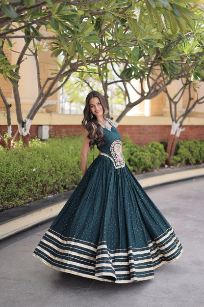 RangBhoomi Navratri Lehenga Choli Collection 2026 — Full-Stitched Mukesh Reyon Set