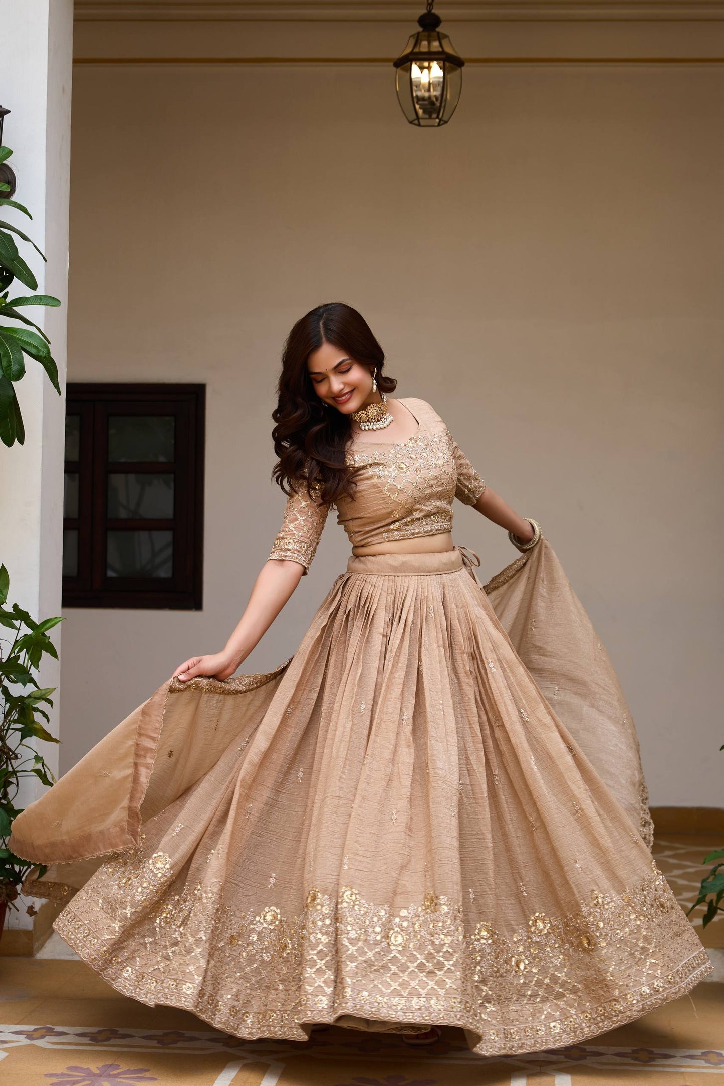 RangBhoomi Real Modeling Wedding Lehenga Choli with Heavy Embroidery and Pure Crunchy Fabric