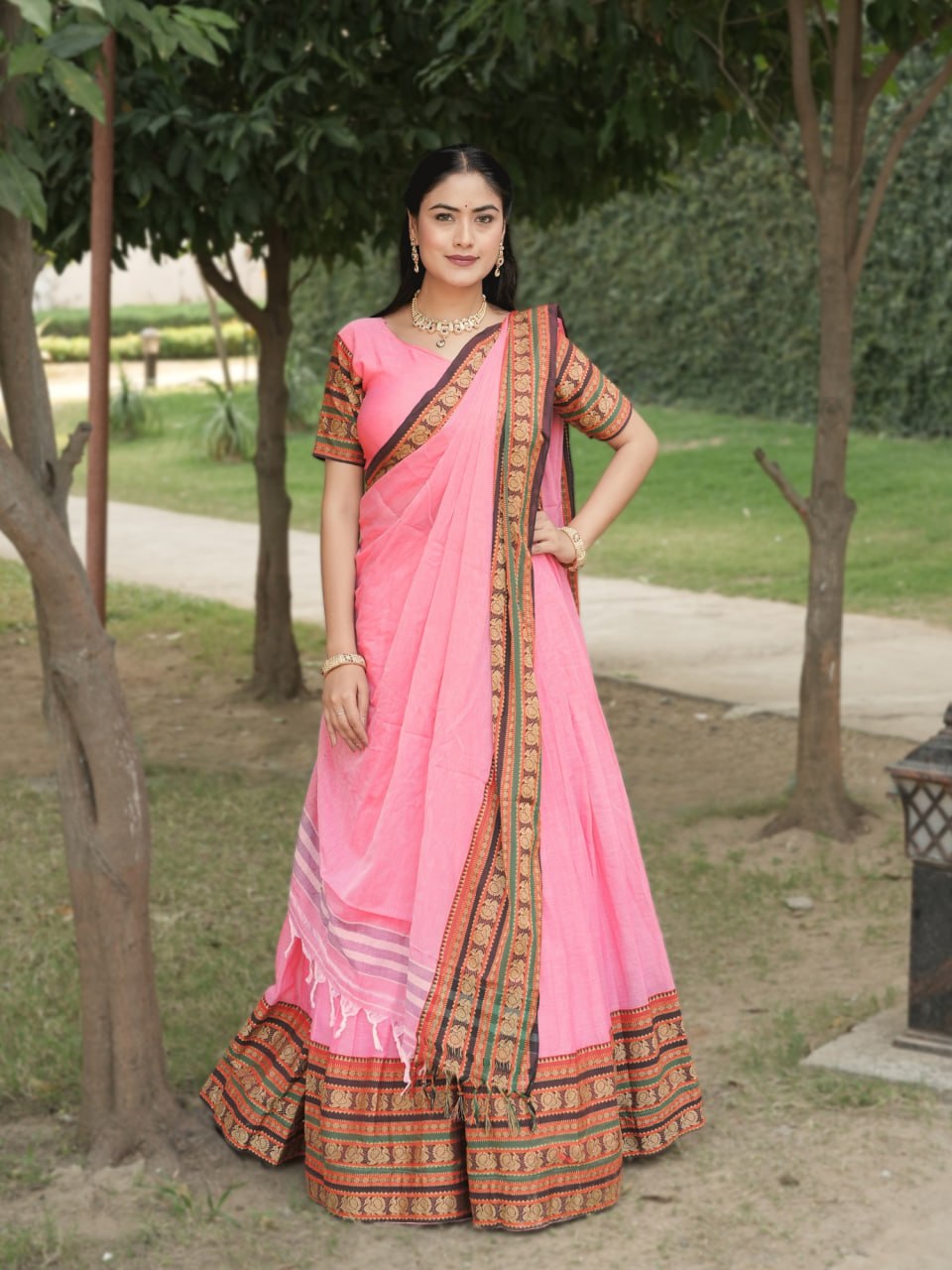 Pure Chanderi Cotton Lehenga Set for Timeless Elegance and Comfort