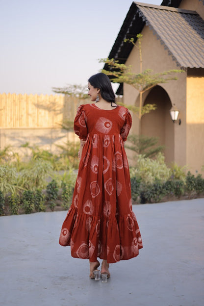 RangBhoomi Premium Designer Ready-to-Wear Kurti Collection 2026 - Elegant Printed Cotton with Puff Sleeves and Fancy Square Neck
