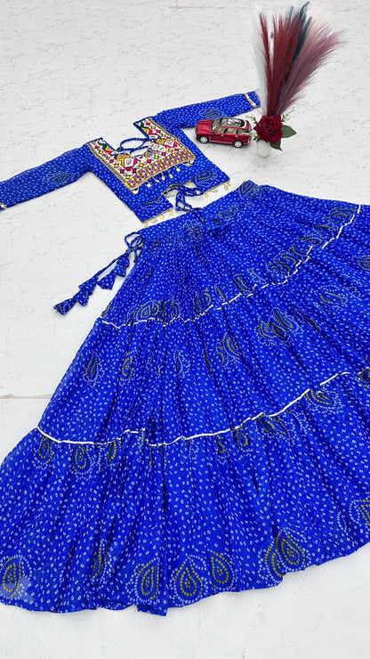Exclusive 9-Meter Flair Navratri Special Lehenga Choli by RangBhoomi – Pure Fox Georgette with Elegant Thread Embroidery