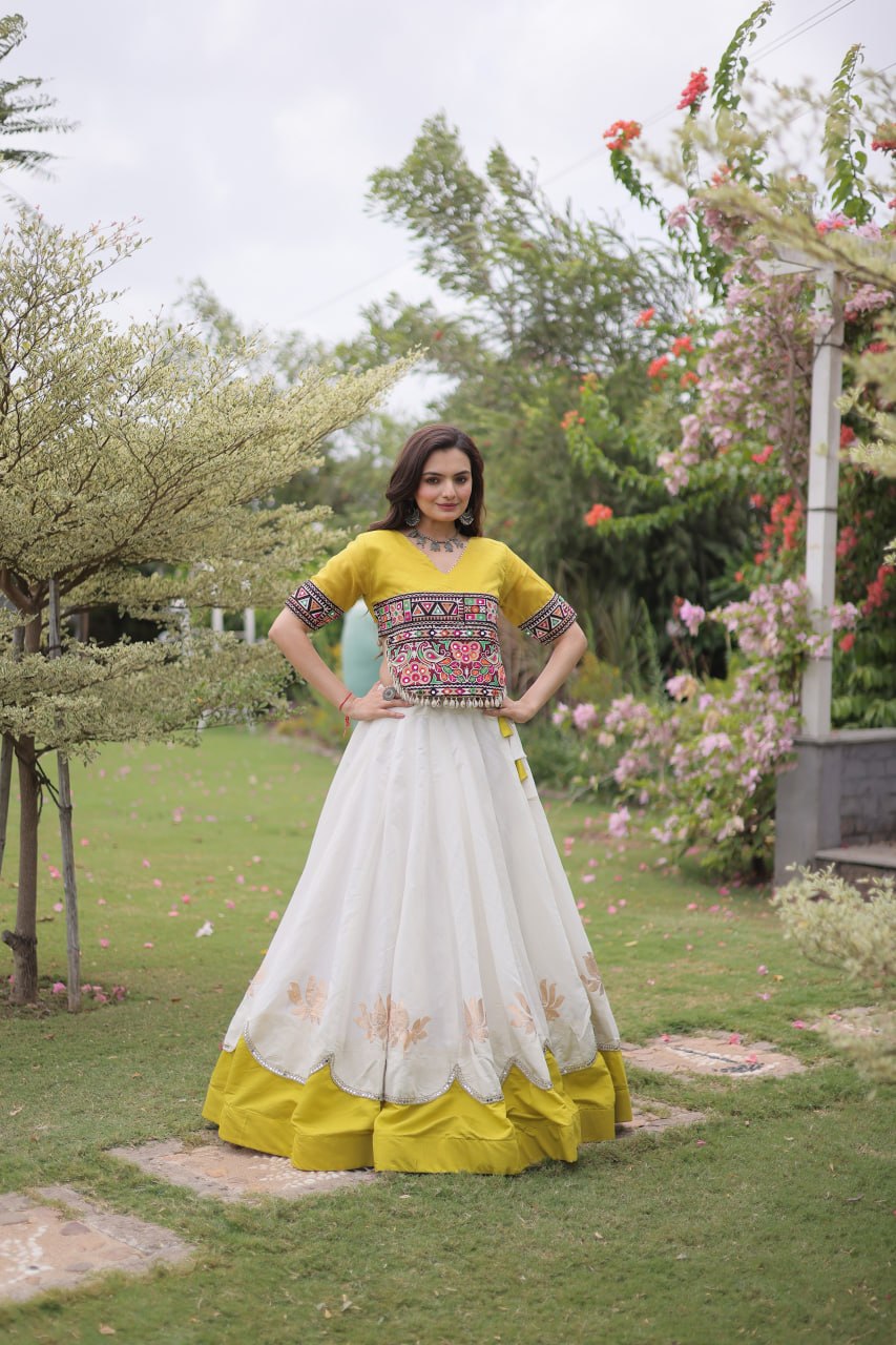 RangBhoomi Navratri Lehenga Choli Collection 2026 — Lotus Mirror Embroidered Set