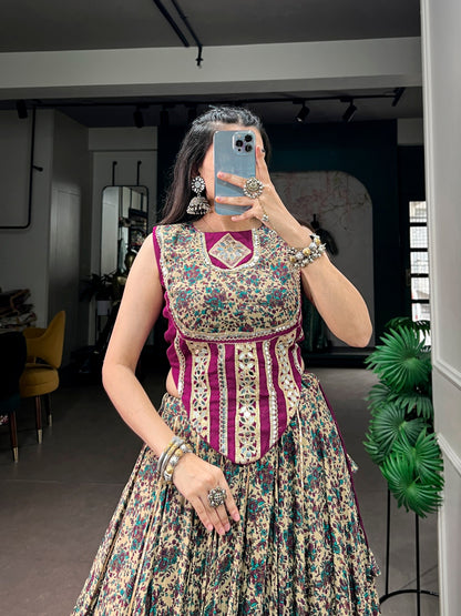 RangBhoomi Embroidered Mirror Lehenga Set — Navratri Collection 2026