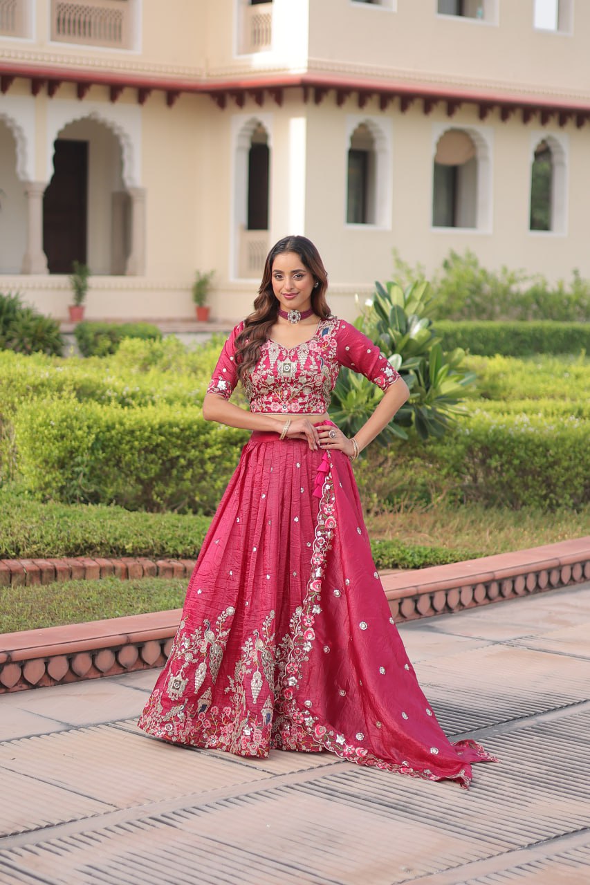 RangBhoomi Premium Designer Sequined Embroidered Lehenga Choli and Dupatta Set
