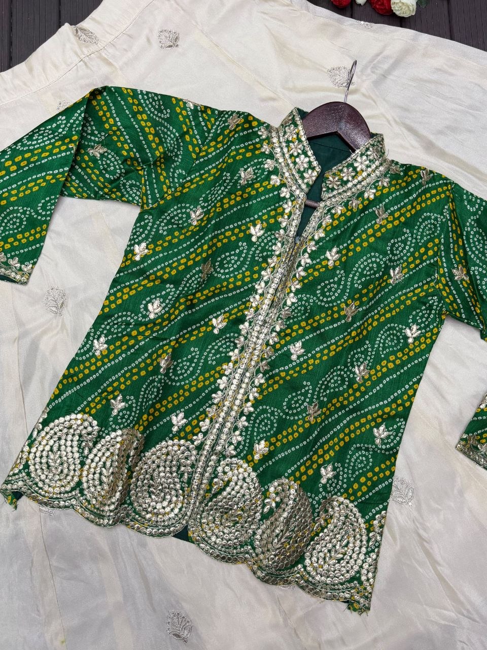 RangBhoomi Embroidered Sequence Jacket and Lehenga Choli - Ready to Wear Festive Set