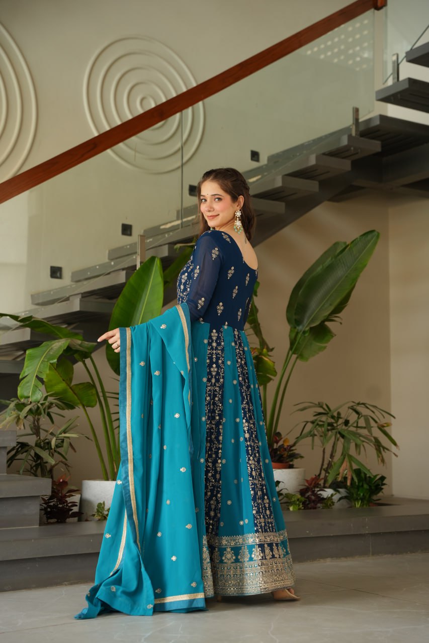 Designer Gown-Dupatta Collection | Zari & Sequin Embroidery