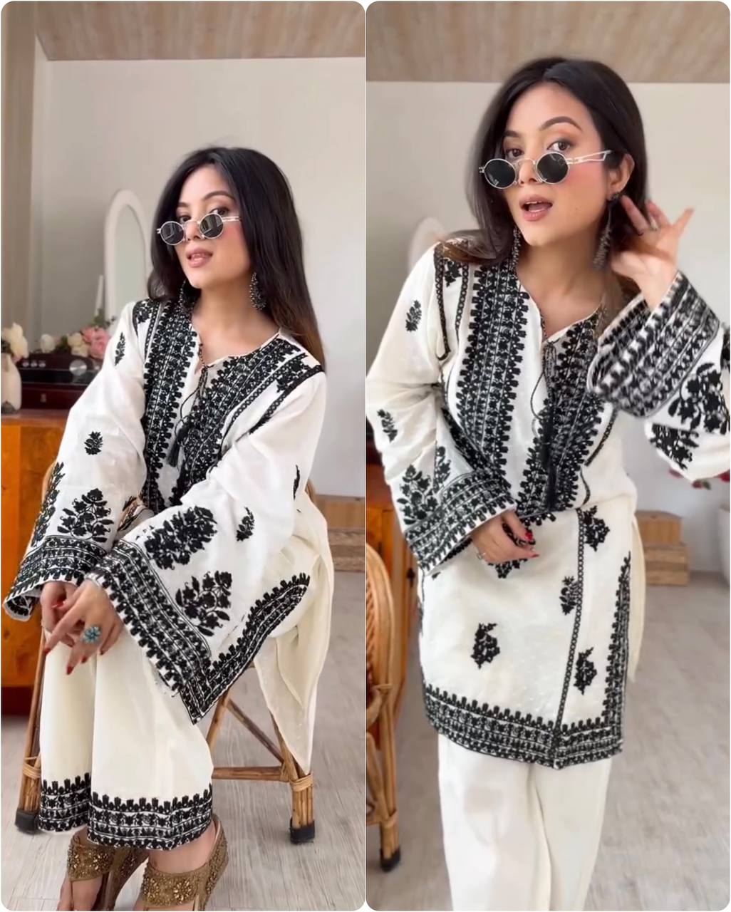 RangBhoomi New Designer Collection Rayon Butti Silk Fully Stitched Top and Bottom Set, Ready to Wear