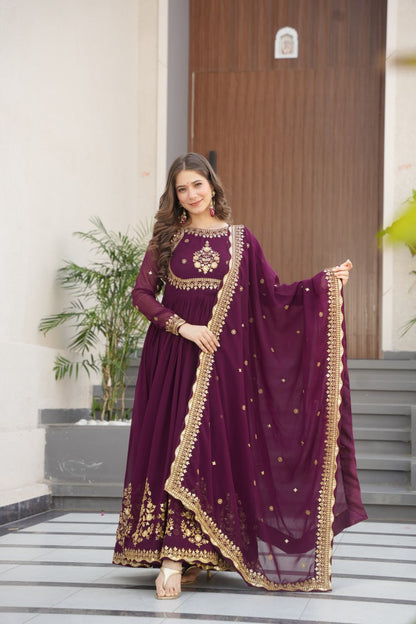 Exquisite Designer Gown with Dupatta – Limited Edition 2025