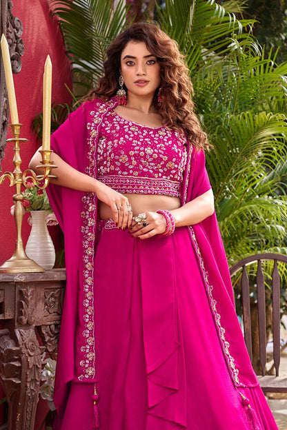 Exclusive New Wedding Lehenga Choli Set in Pure Vichitra Silk with Elegant Heavy Embroidery and Complete Stitching