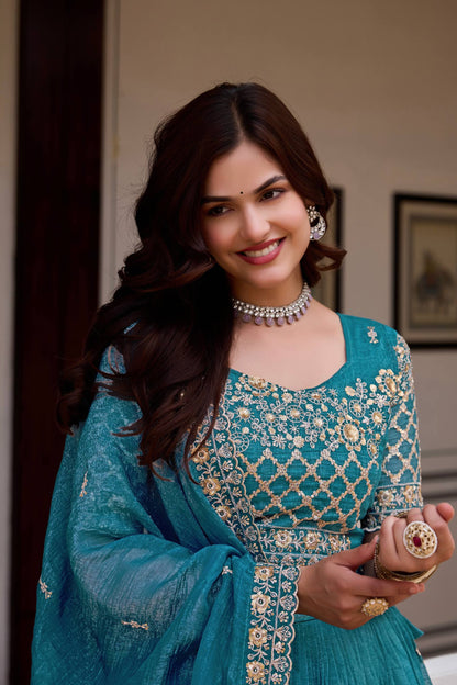 RangBhoomi Real Modeling Wedding Lehenga Choli with Heavy Embroidery and Pure Crunchy Fabric