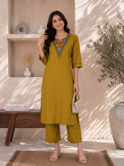RangBhoomi Premium Reyon Kurti with Plazo Set - Comfortable Daily & Office Wear