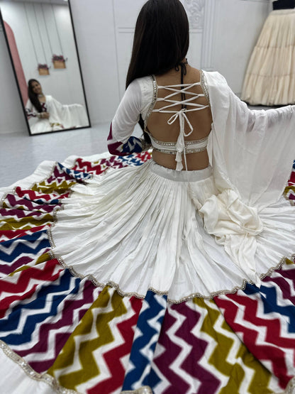 Navratri Special Pure Cotton Lehenga Choli Set with 6-Meter Flair, Fully Stitched Comfort Fit