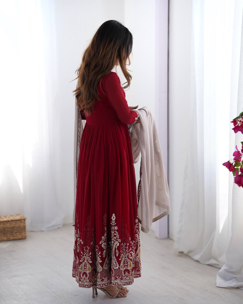 Stun at Every Celebration in This Embroidered Party Gown Set