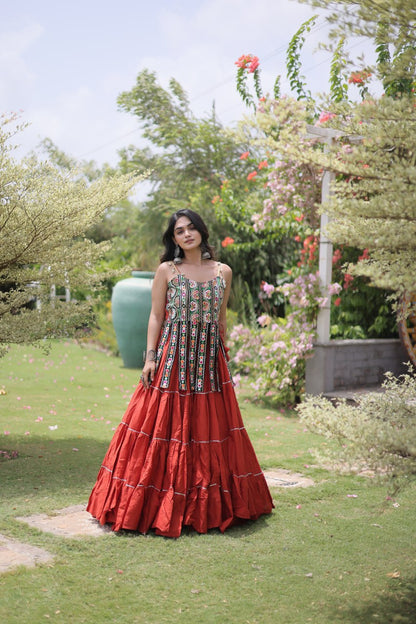 RangBhoomi Navratri Kora Cotton Lehenga Set — Full-Stitched Festive Ensemble