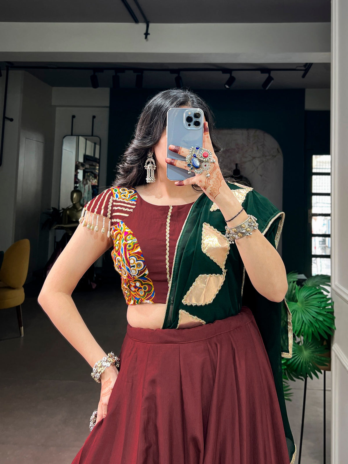 RangBhoomi Chinon Gotta Patch Lehenga — Elegant Navratri & Garba Ensemble