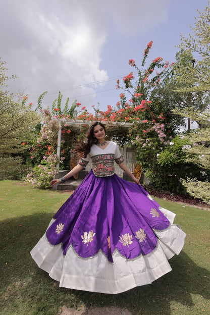 RangBhoomi Navratri Lehenga Choli Collection 2026 — Lotus Mirror Embroidered Set