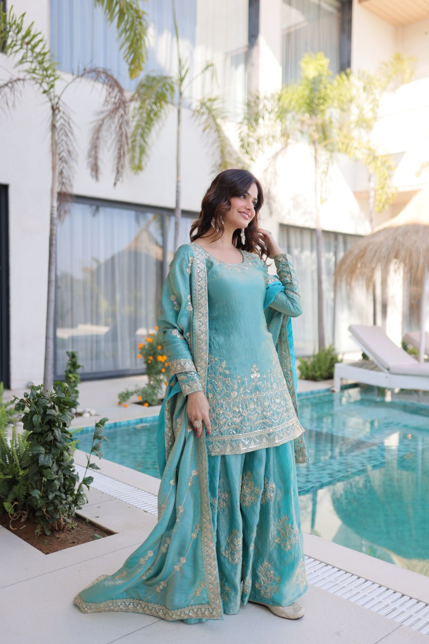 RangBhoomi Premium Designer Ready-to-Wear Top, Sharara, and Dupatta Collection 2026