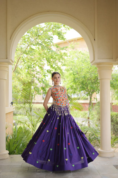 RangBhoomi Navratri Festive Cora Cotton Lehenga Set with Embroidered Blouse