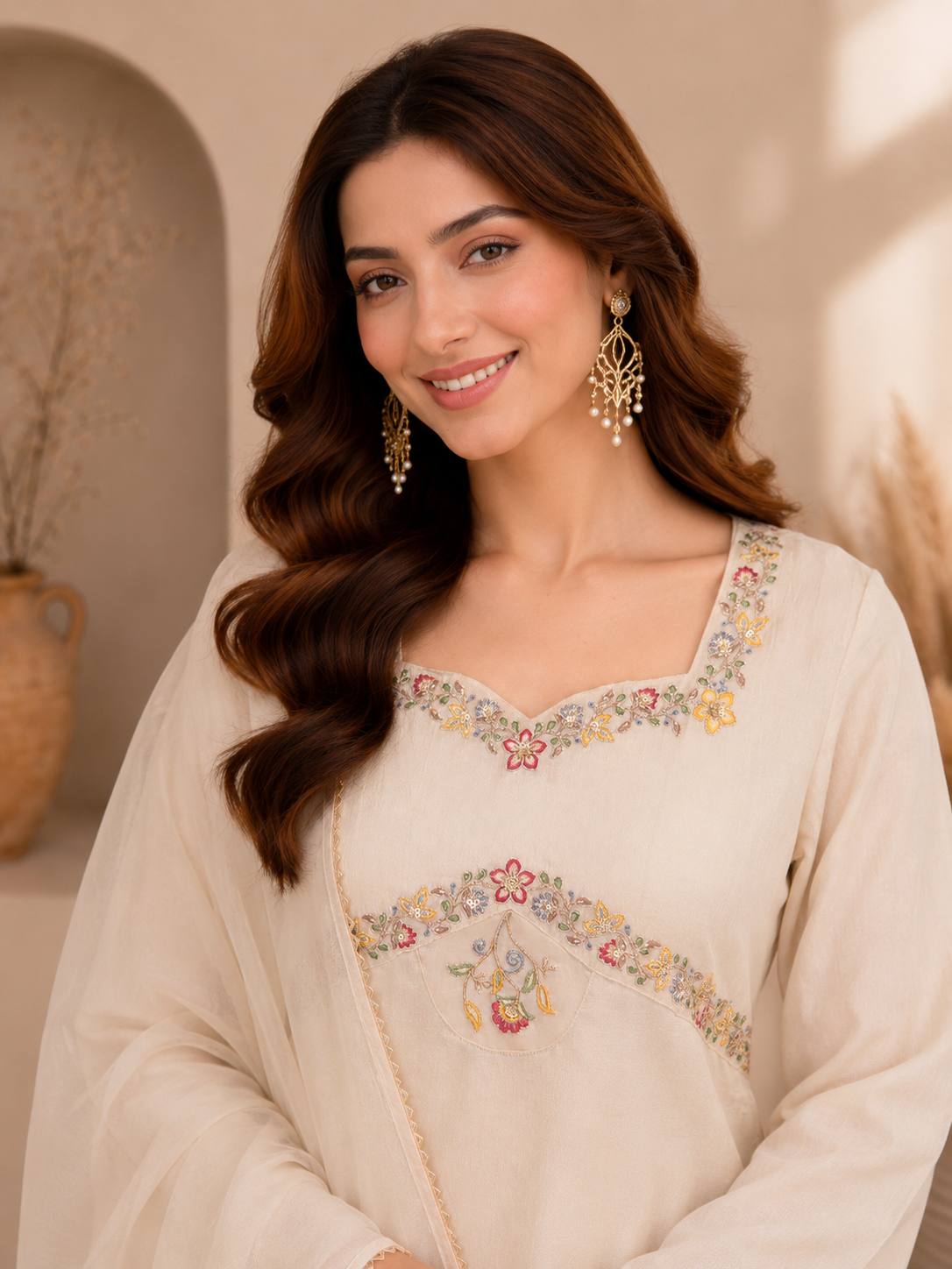 RangBhoomi Designer Indo-Western Festival Special Collection - Embroidered Zazu Silk Set