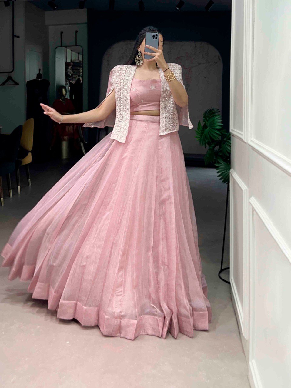 RangBhoomi Wedding Collection 2026 - Elegant Allnen Crush Lehenga Set with Sequins and Thread Embroidery
