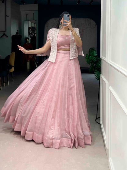 RangBhoomi Wedding Collection 2026 - Elegant Allnen Crush Lehenga Set with Sequins and Thread Embroidery