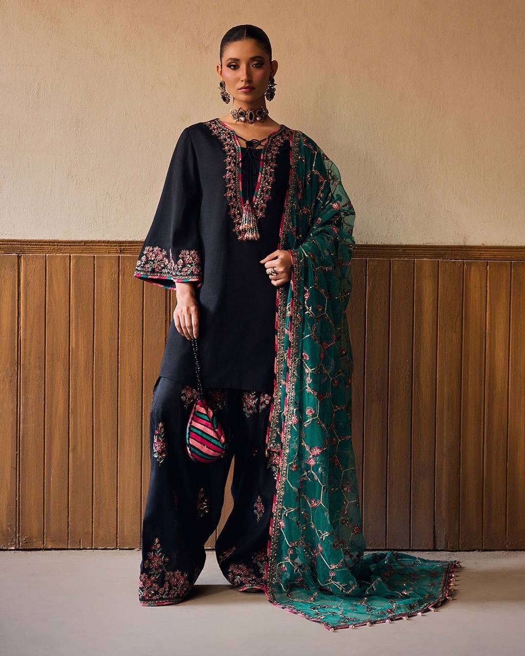 RangBhoomi Elegant Women's Ethnic Wear Set with Heavy Embroidery and Soft Butterfly Net Dupatta
