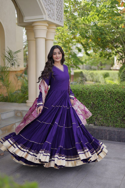 RangBhoomi Gown & Dupatta Collection 2026 — Premium Reyon Gown with Viscose Jacquard Dupatta