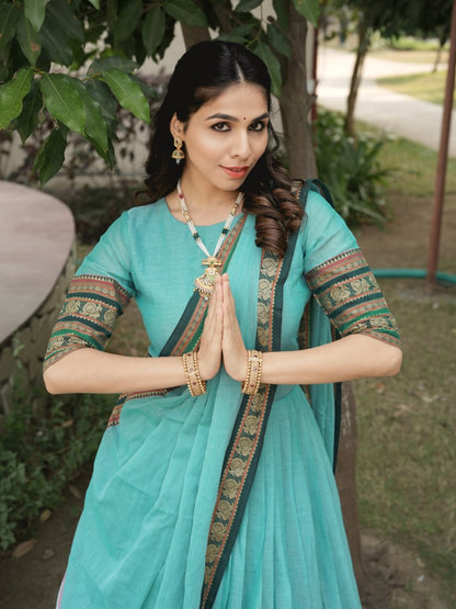 Pure Chanderi Cotton Lehenga Set for Timeless Elegance and Comfort