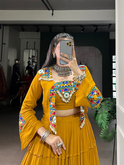 RangBhoomi Navratri Rajudi Lehenga Set with Gamthi & Mirror Detailing