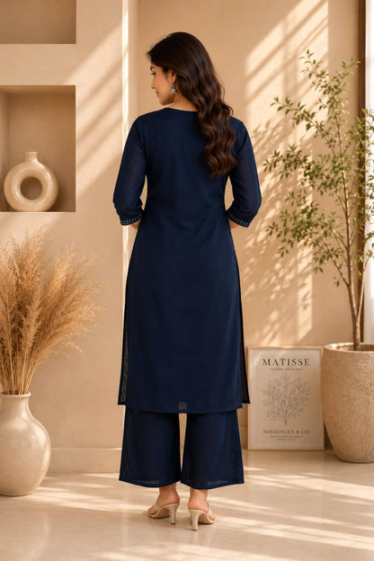 RangBhoomi Premium Cotton 60-60 Kurti & Plazo Set — Soft, Everyday Ethnic Wear