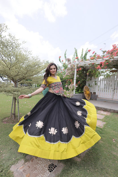 RangBhoomi Navratri Lehenga Choli Collection 2026 — Lotus Mirror Embroidered Set