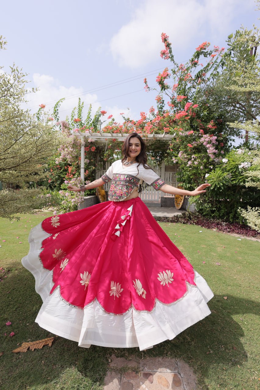 RangBhoomi Navratri Lehenga Choli Collection 2026 — Lotus Mirror Embroidered Set