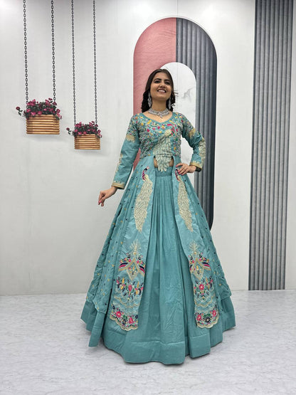 Festival Special Crop Top with Shrug by Prisha Creation