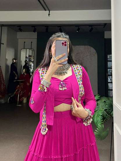 RangBhoomi Navratri Rajudi Lehenga Set with Gamthi & Mirror Detailing