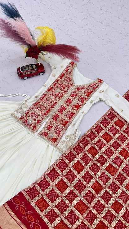 RangBhoomi Festival Badhni Lehenga Choli — Pure Chinon Silk with Heavy Embroidery