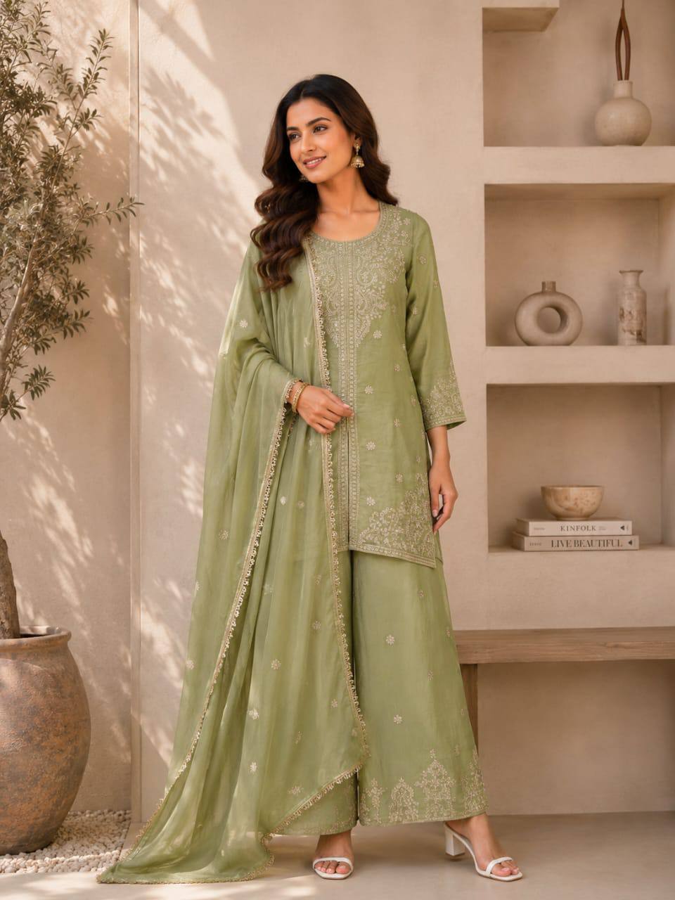 RangBhoomi Exclusive Designer Festival Wear Collection with Premium Embroidered Rangoli Crush Fabric
