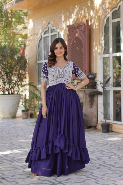 Readymade Lehenga with Embroidered Slit Kurti – Luxe Star Georgette