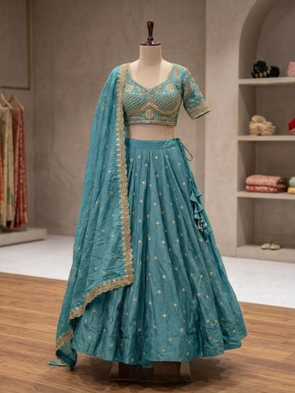 RangBhoomi Festival Embroidered Lehenga Choli — Heavy Embellished Mosh Fabric