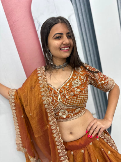 RangBhoomi Festival Embroidered Lehenga Choli — Heavy Embellished Mosh Fabric