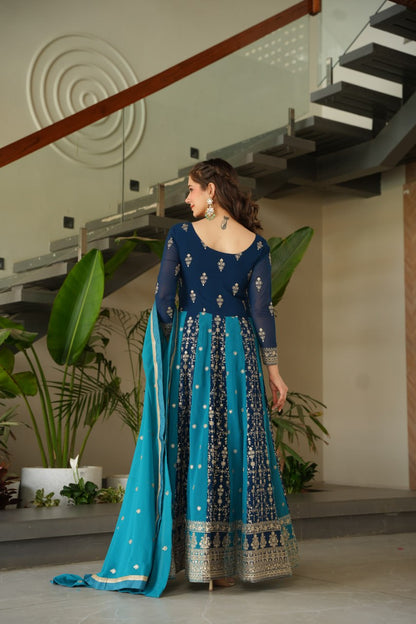 Designer Gown-Dupatta Collection | Zari & Sequin Embroidery