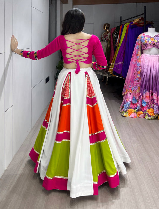 RangBhoomi Designer Multicolored Lehenga Set with Elegant Fancy Top – Navratri 2025 Collection