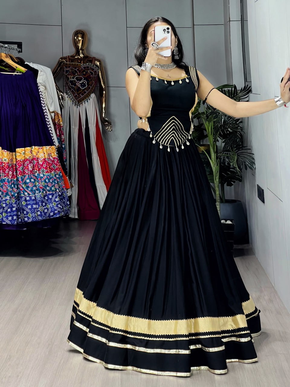 RangBhoomi Ethnic Women Lehenga with Fancy Top — Festive Navratri & Dandiya Set