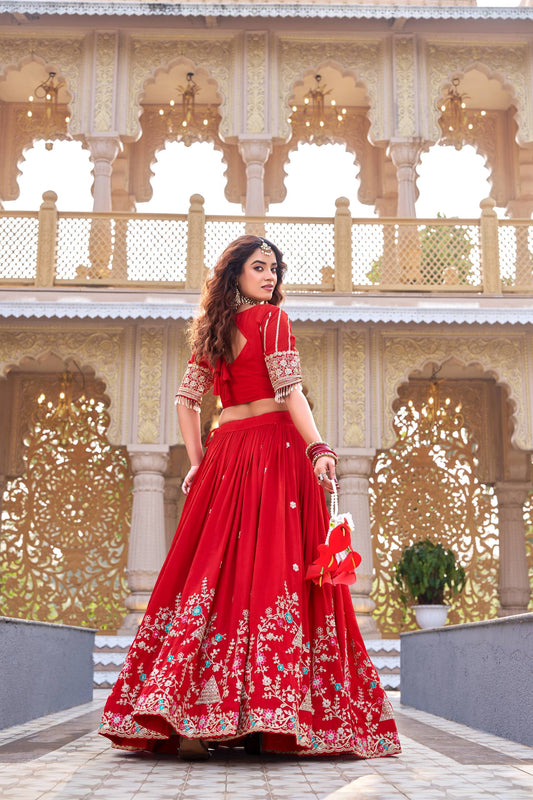 Lehenga Choli Wedding Collection | Vichitra Silk Embroidery Work