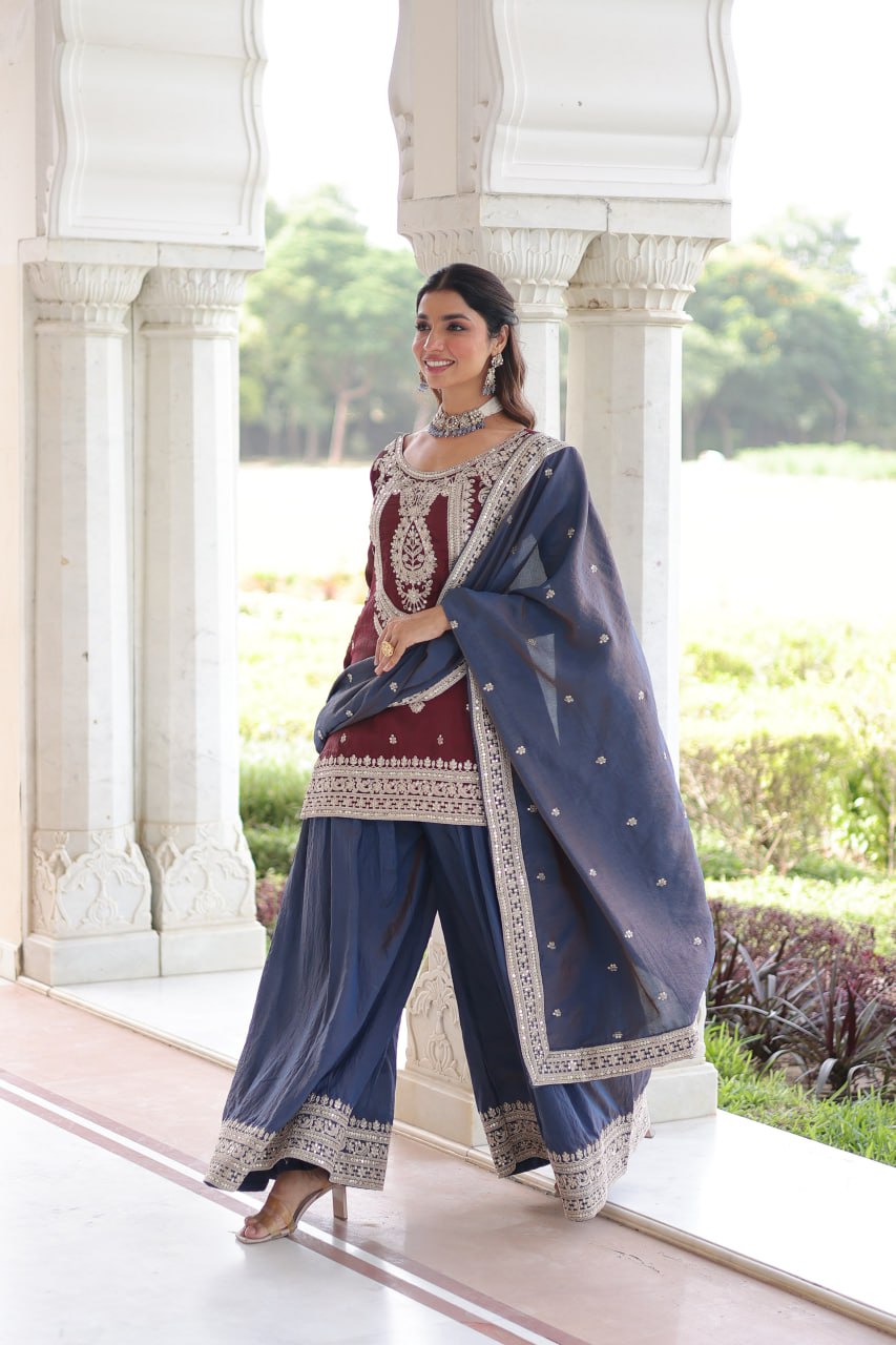 Premium Designer Ready-to-Wear Top, Sharara, and Dupatta Collection 2026 by RangBhoomi