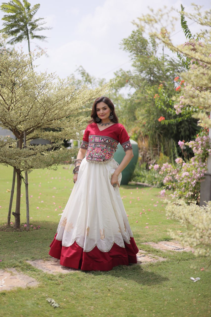 RangBhoomi Navratri Lehenga Choli Collection 2026 — Lotus Mirror Embroidered Set