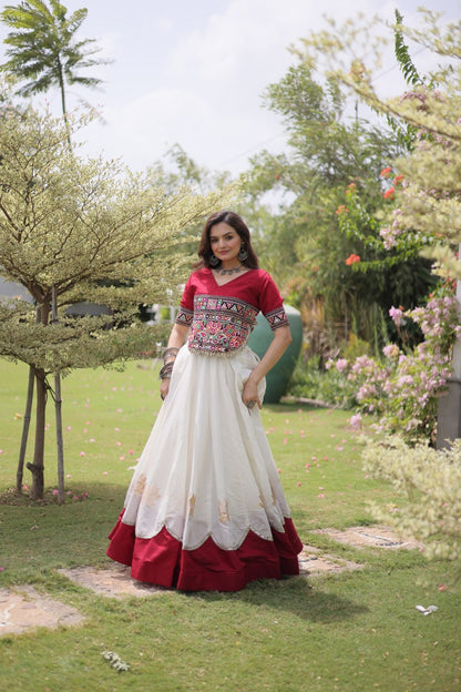 RangBhoomi Navratri Lehenga Choli Collection 2026 — Lotus Mirror Embroidered Set