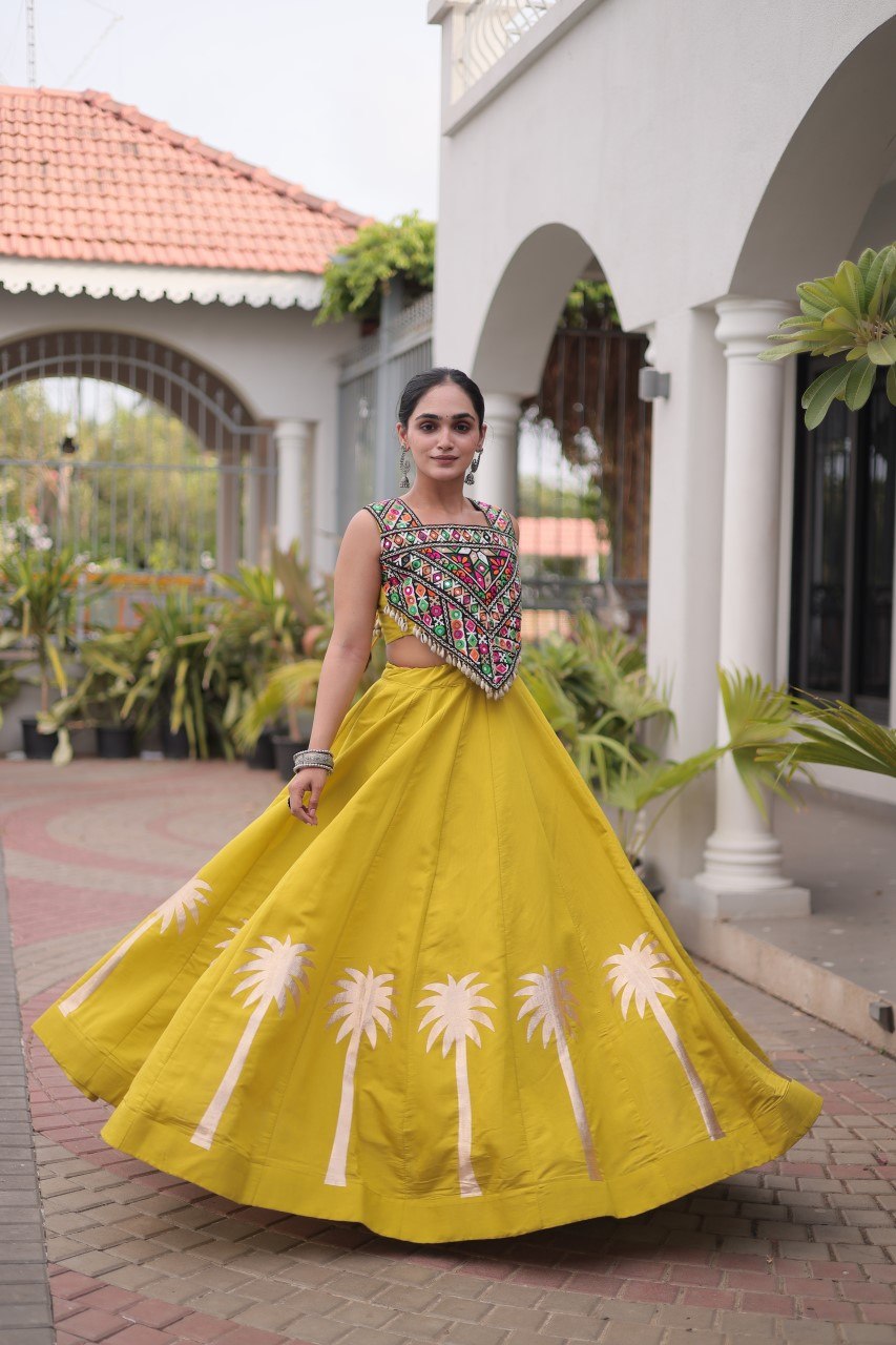 RangBhoomi Navratri Lehenga Choli Collection 2026 — Roman Fabric with Kutchi Embroidery